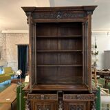 Pair of 2-part glass-fronted bookcases