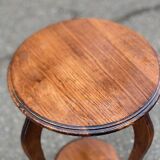 20th century round art nouveau tripod stand in solid wood