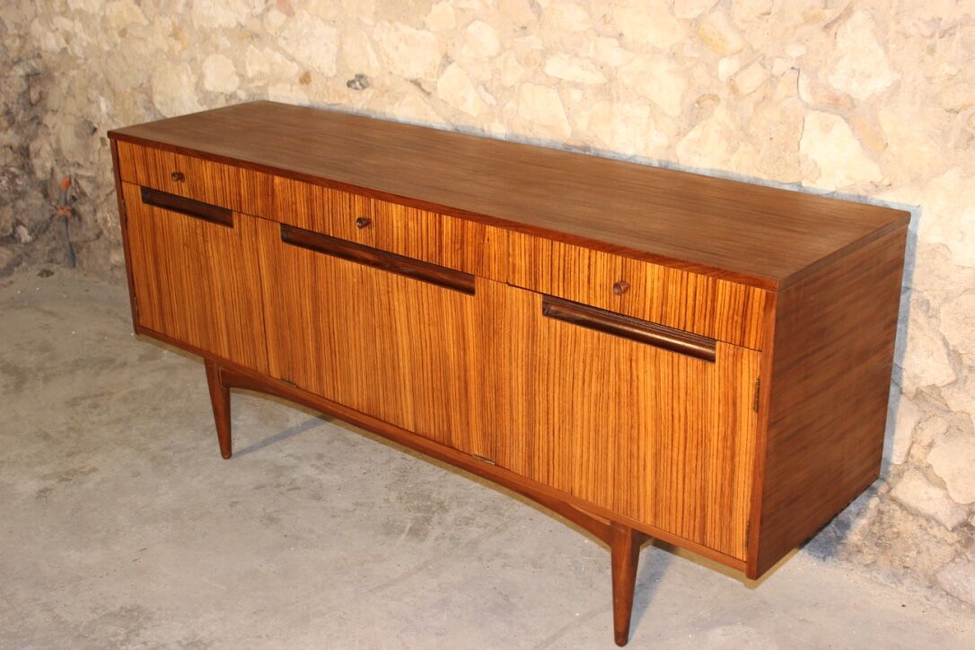 Teak and zebrano sideboard