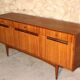 Teak and zebrano sideboard
