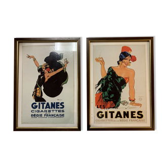 Two colour advertising posters for gypsy cigarettes around 1970