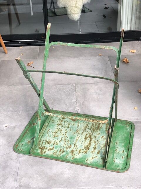 Garden table in green iron early twentieth