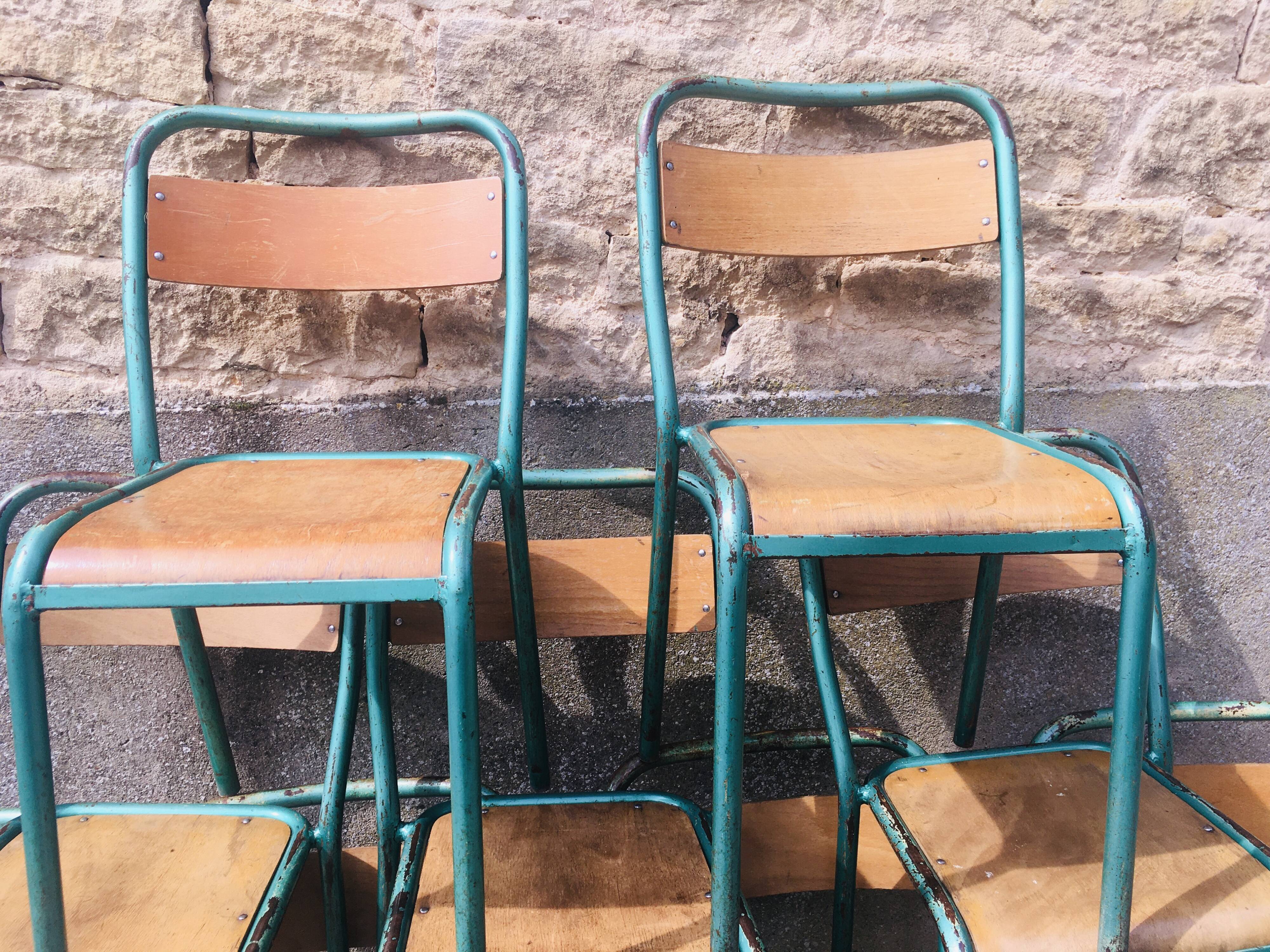 9 tolix school chairs