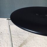 Midcentury Modern Leather Tripod Stool by Uno & Östen Kristiansson for Luxus, Sweden, 1960s