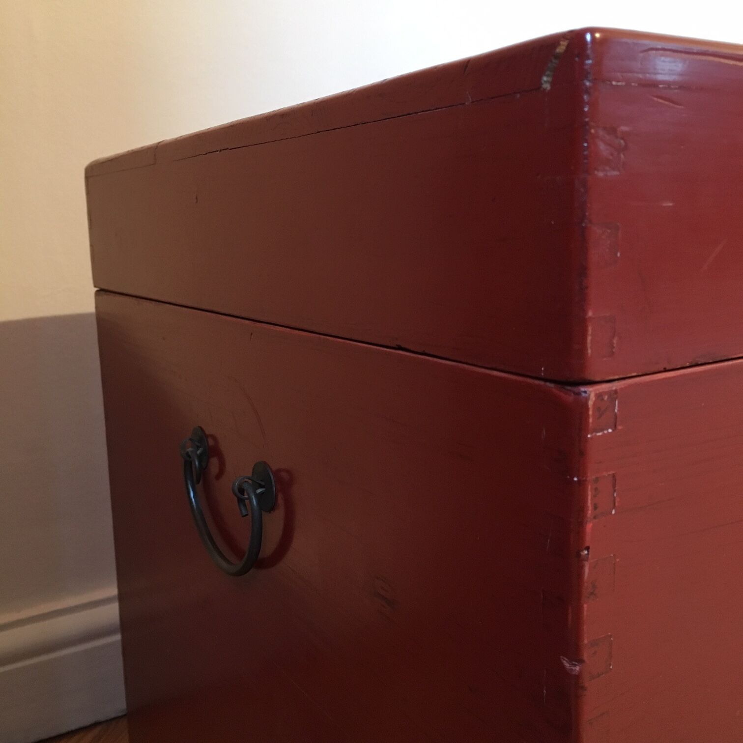 Old wooden storage chest of Chinese origin