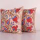 Lot de 2 housses de coussin brodées vintage 46x48 cm