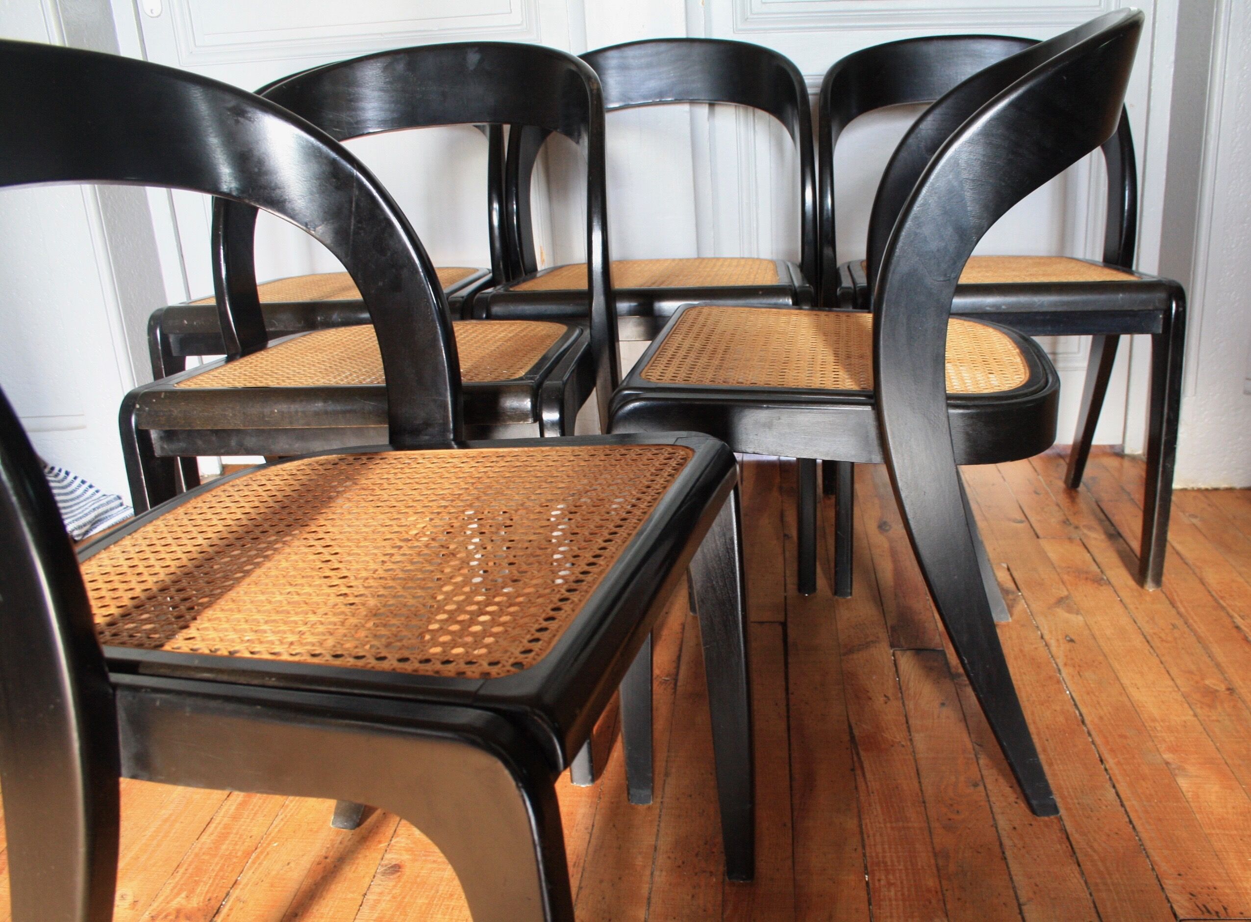 Set of six Baumann Gondoles canchairs