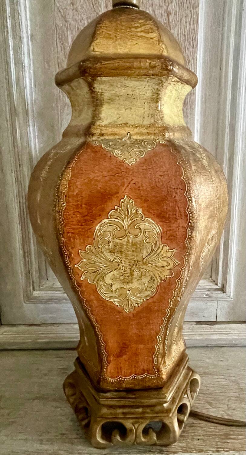 Lampe en céramique décor vénitien