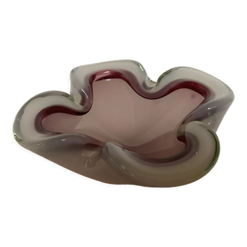 Purple violet glass paste flower bowl.