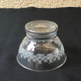 Lot of 16 glass cups vintage 60 glass pressed engraved