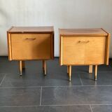 Pair of vintage laminate bed side tables