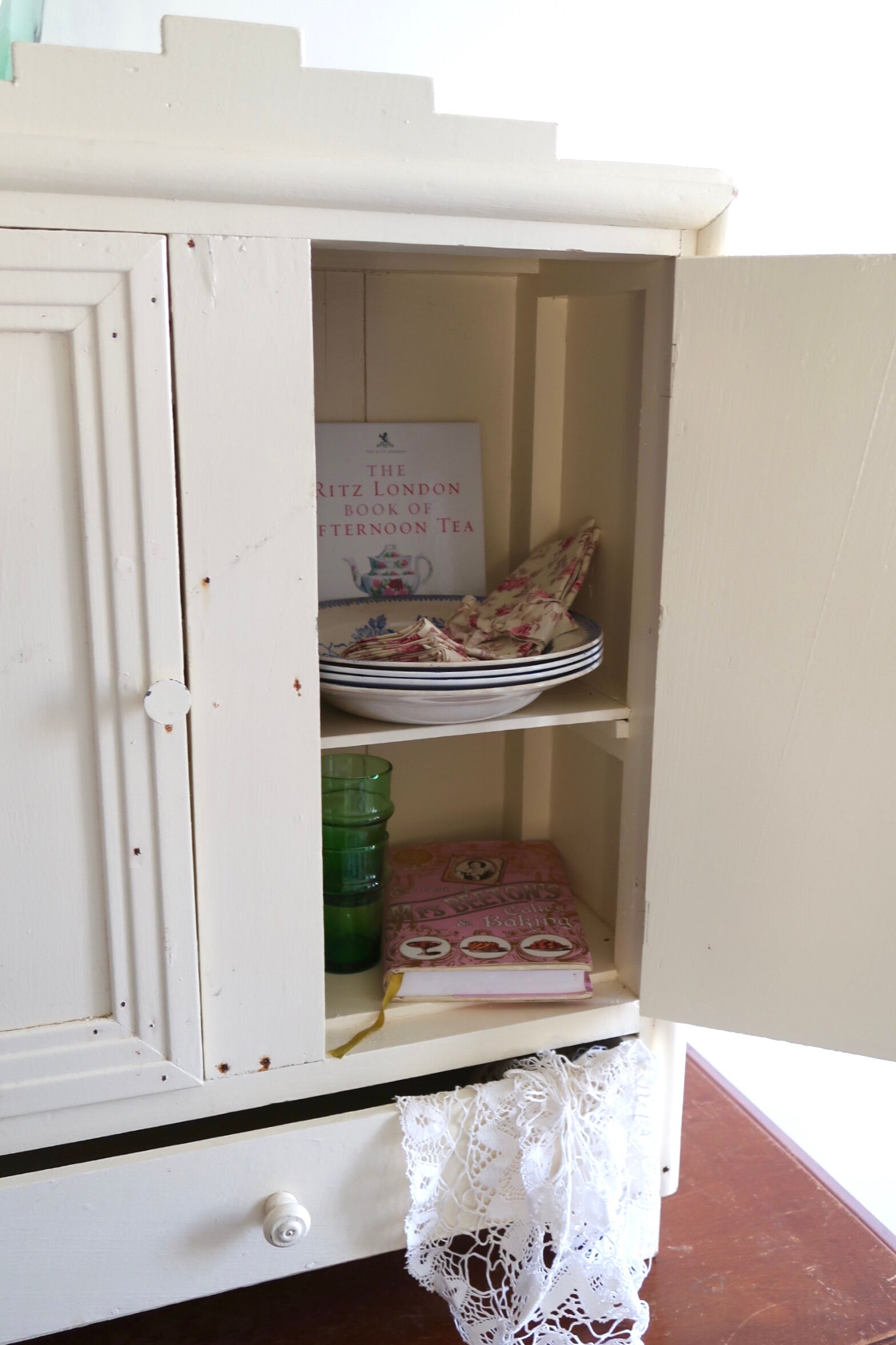 Kitchen cabinet or pharmacy in art deco wood
