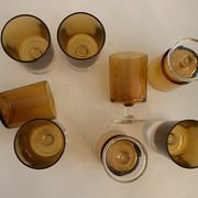 8 orange-yellow glasses Luminarc France