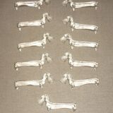 11 glass art deco knife holder/rest