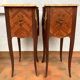Pair of rosewood and marble bedsides