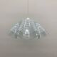 Mid-century minimalist folded glass hanging lamp, 1980’s