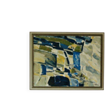 Original mid-century Swedish oil on canvas – “Abstract Composition” by Tryggve Örn – vintage & framed, 52.5 × 67 cm