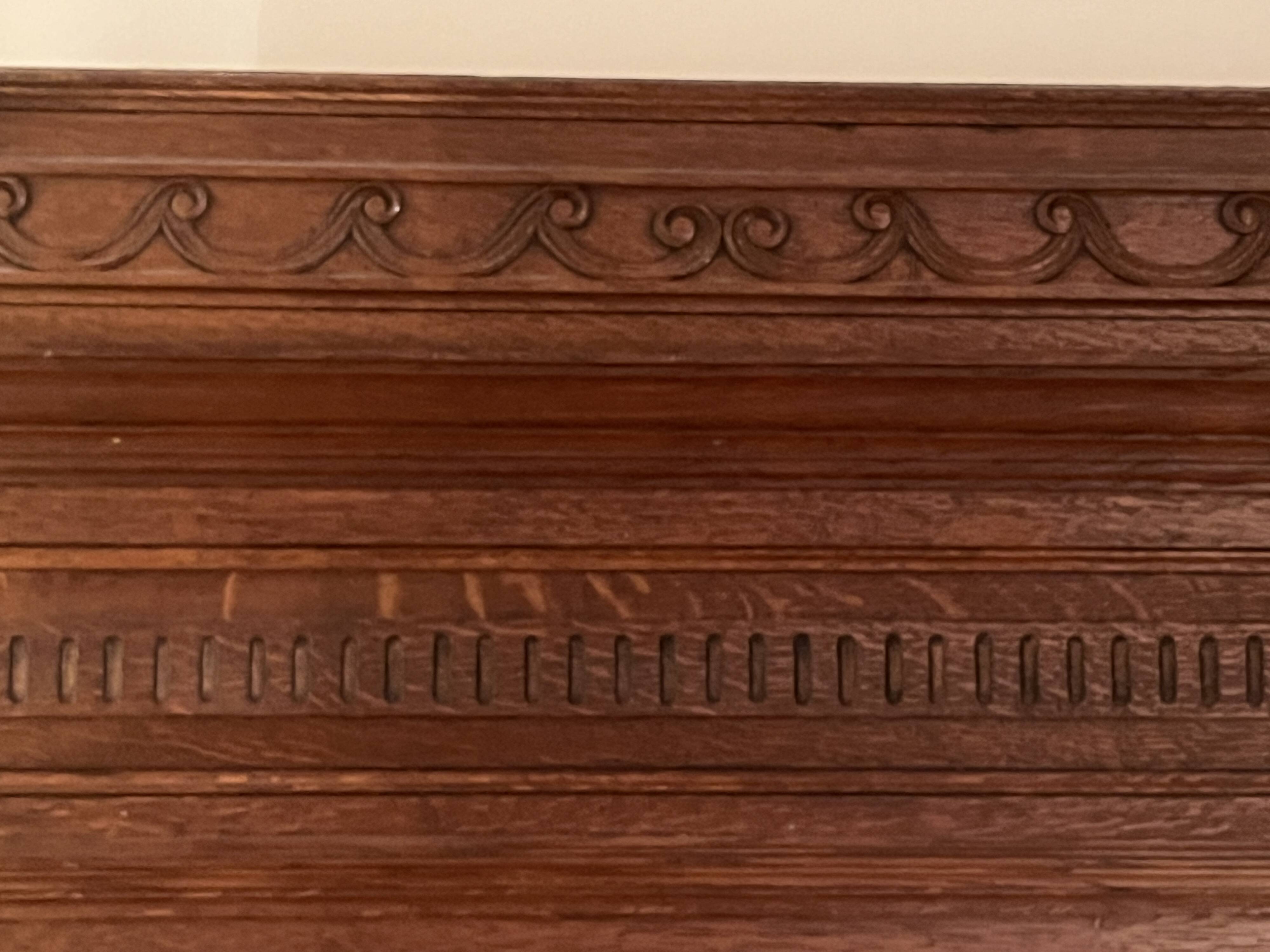 Important trumeau mirror Henri II solid oak 19th century