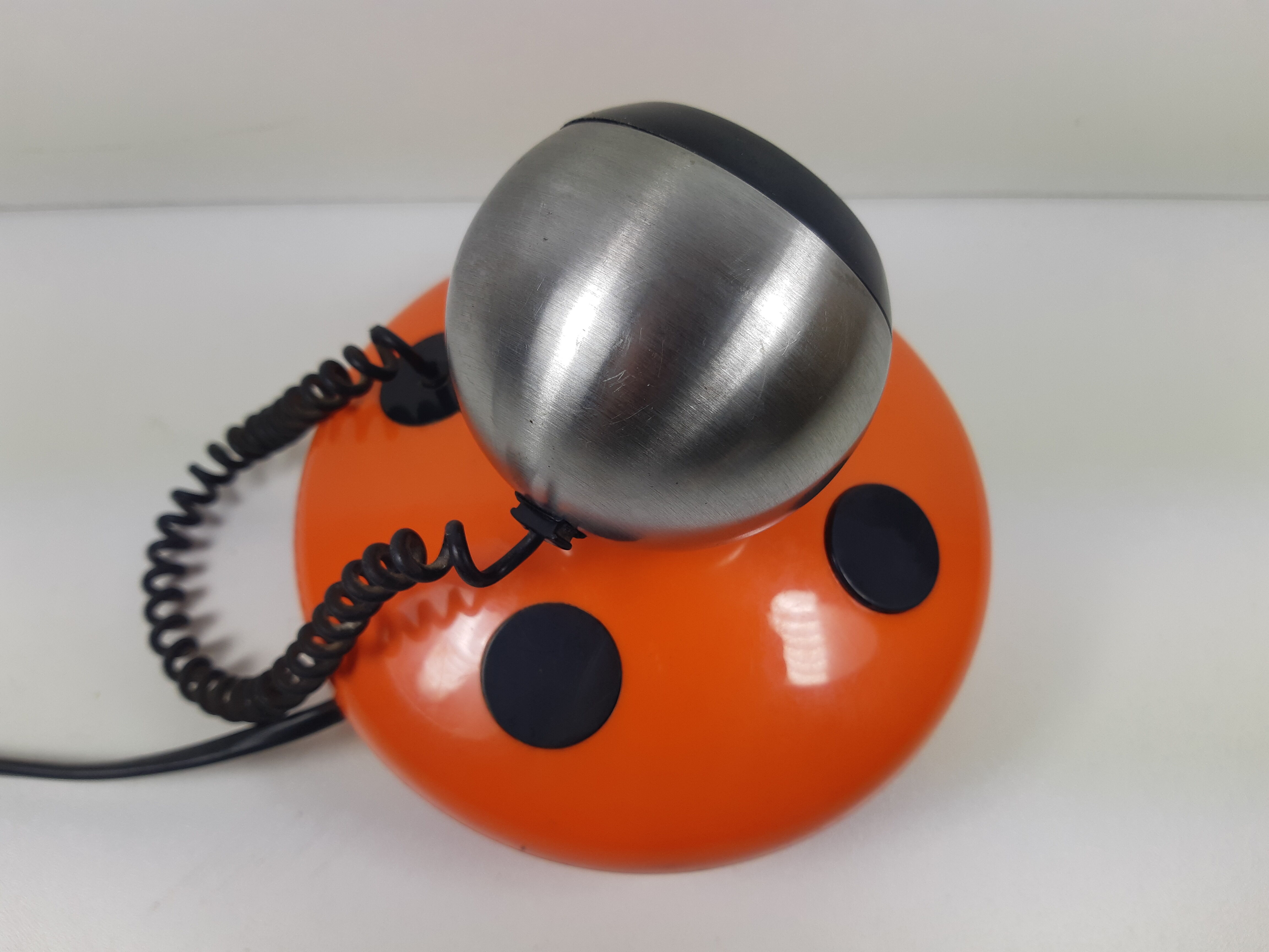 Vintage Orange lamp "Ladybug" years 70 space age OSRAM