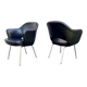 Pair of "Conference" armchairs by Eero Saarinen for Knoll International, black and chrome