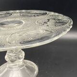 Plat de présentation sur pied verre travaillé