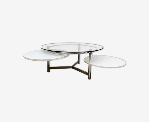 Table basse design vintage chrome 'Space Age'