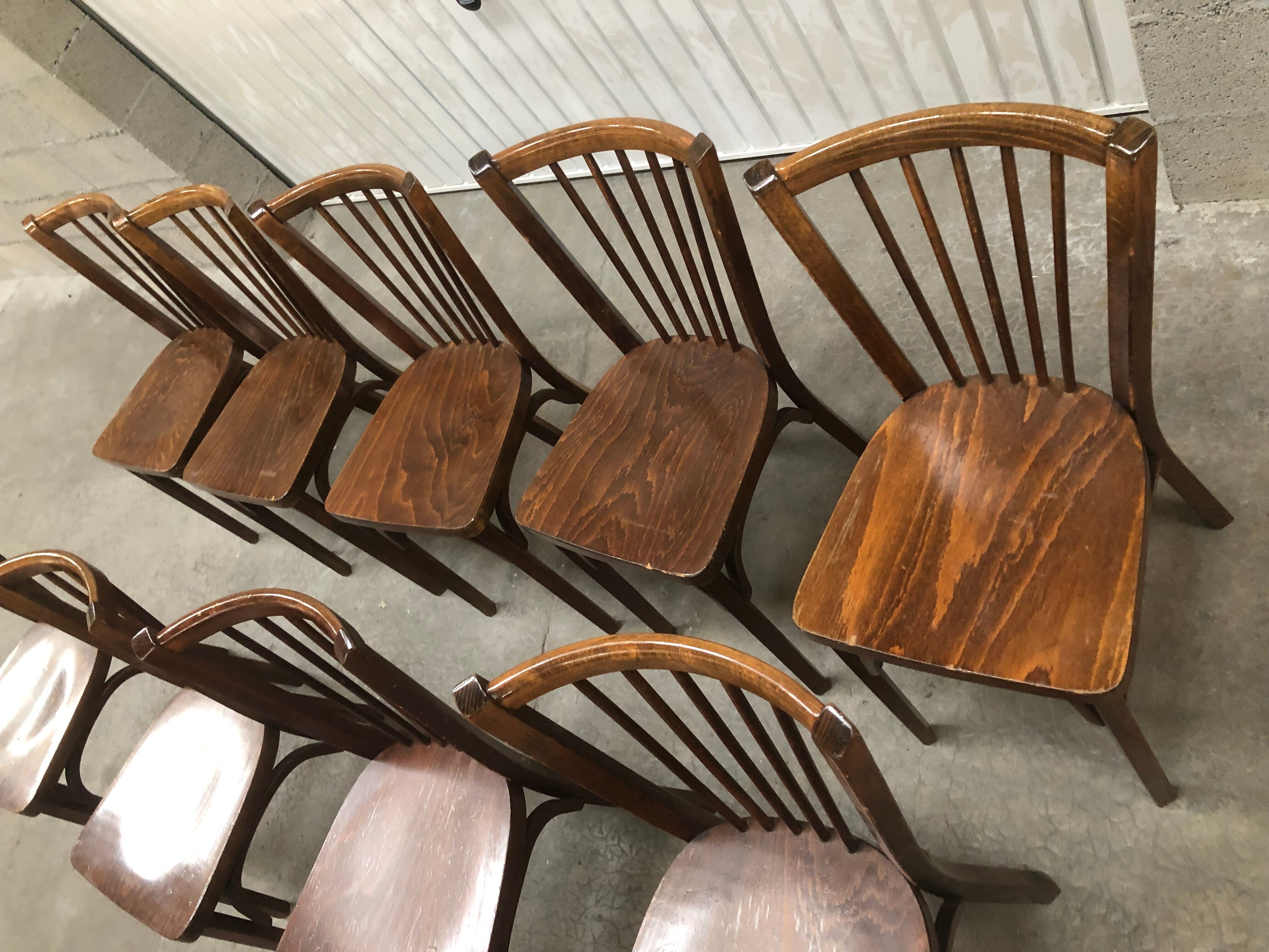 Set of 9 bistro chairs
