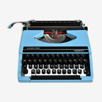 Blue Silverette Typewriter - vintage 60s