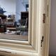 Antique mirror with beige patina