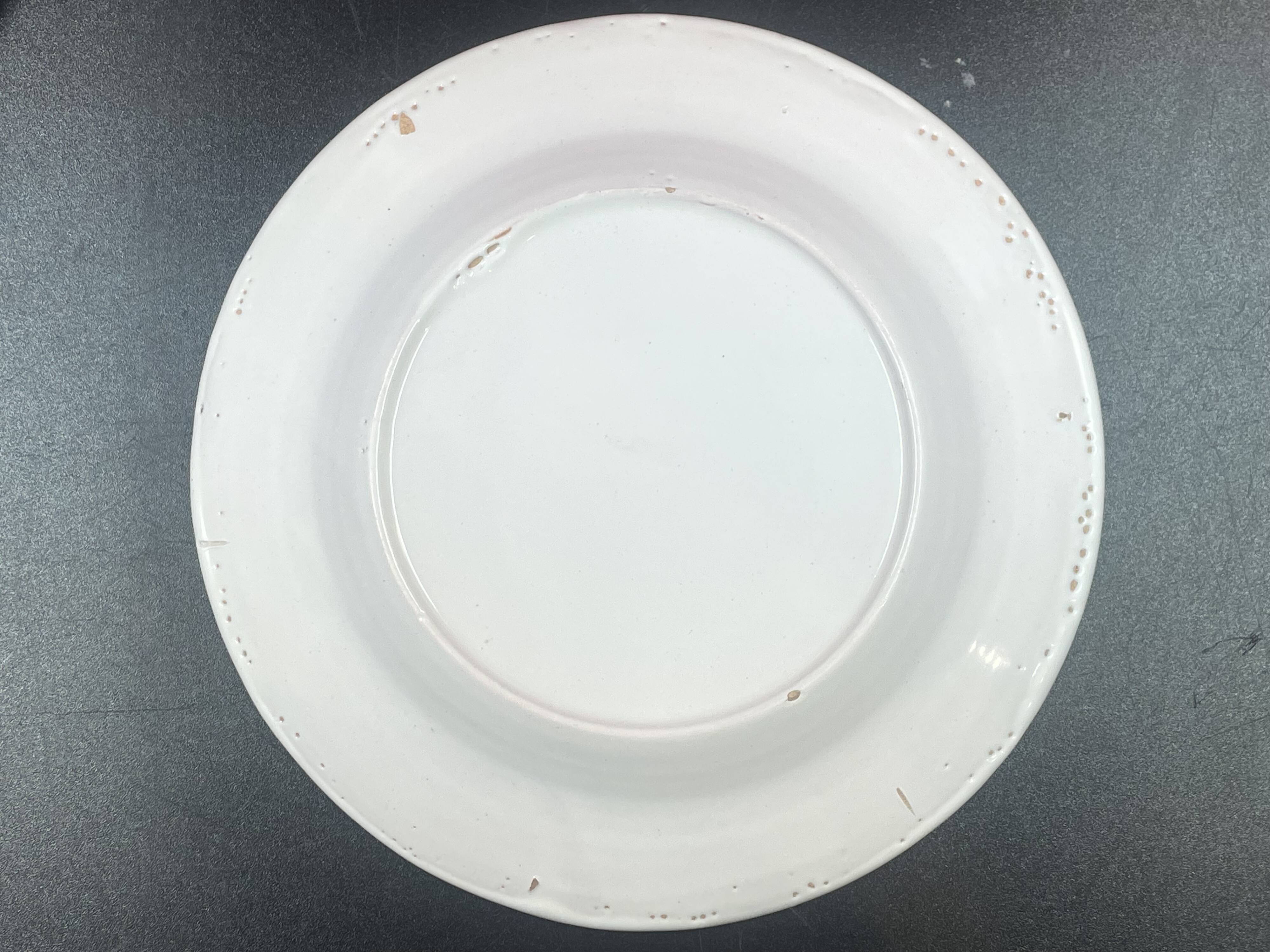 Old Eastern Earthenware Plate St Clément Les Islettes, Flower Basket