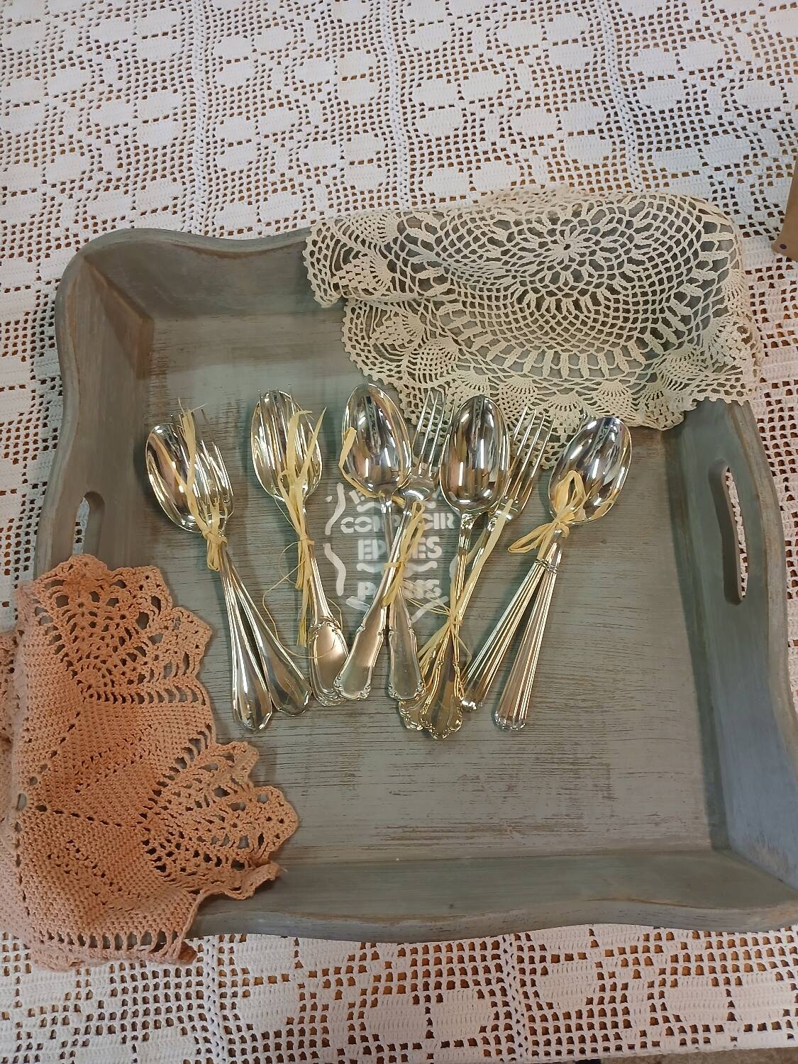 5 pairs of silver-plated cutlery