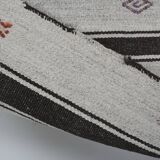 Vintage undyed wool goat hair turkish kilim rug 5' x 6'11''