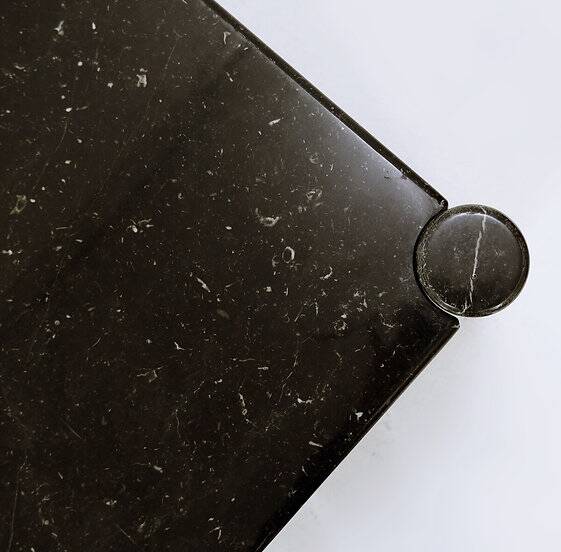 Mid-century modern Black marble square coffee table - 1970s