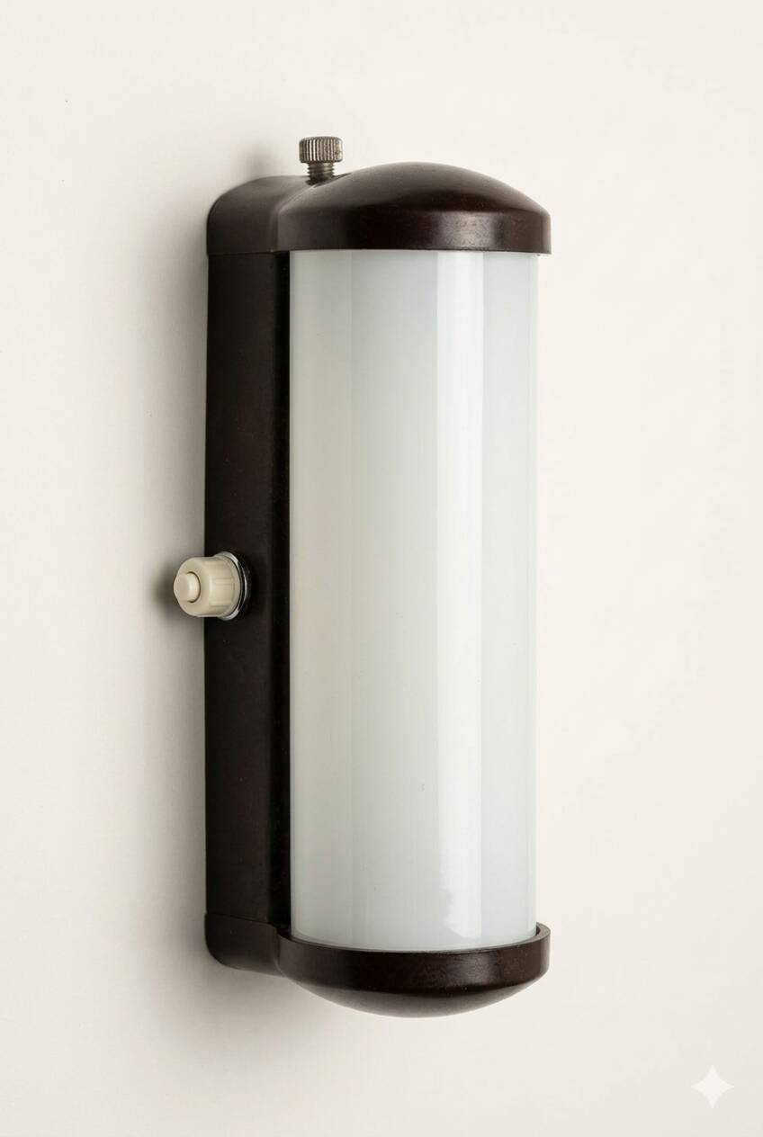 Vintage Bakelite and Opaline Wall Light Art Deco-Bauhaus
