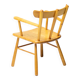 Danish organic armchair in solid birch, curved backrest, 1950s design.