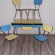 Table et 4 chaises en formica avec pieds eiffels vintage Sif