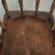 Set of four wooden English antique pub/captain chairs from the 19th century