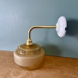 Yellow frosted glass vintage wall lamp shade