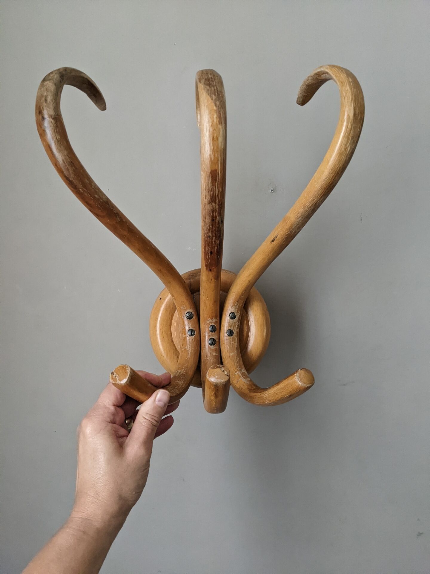 Porte manteau thonet vintage en bois courbé