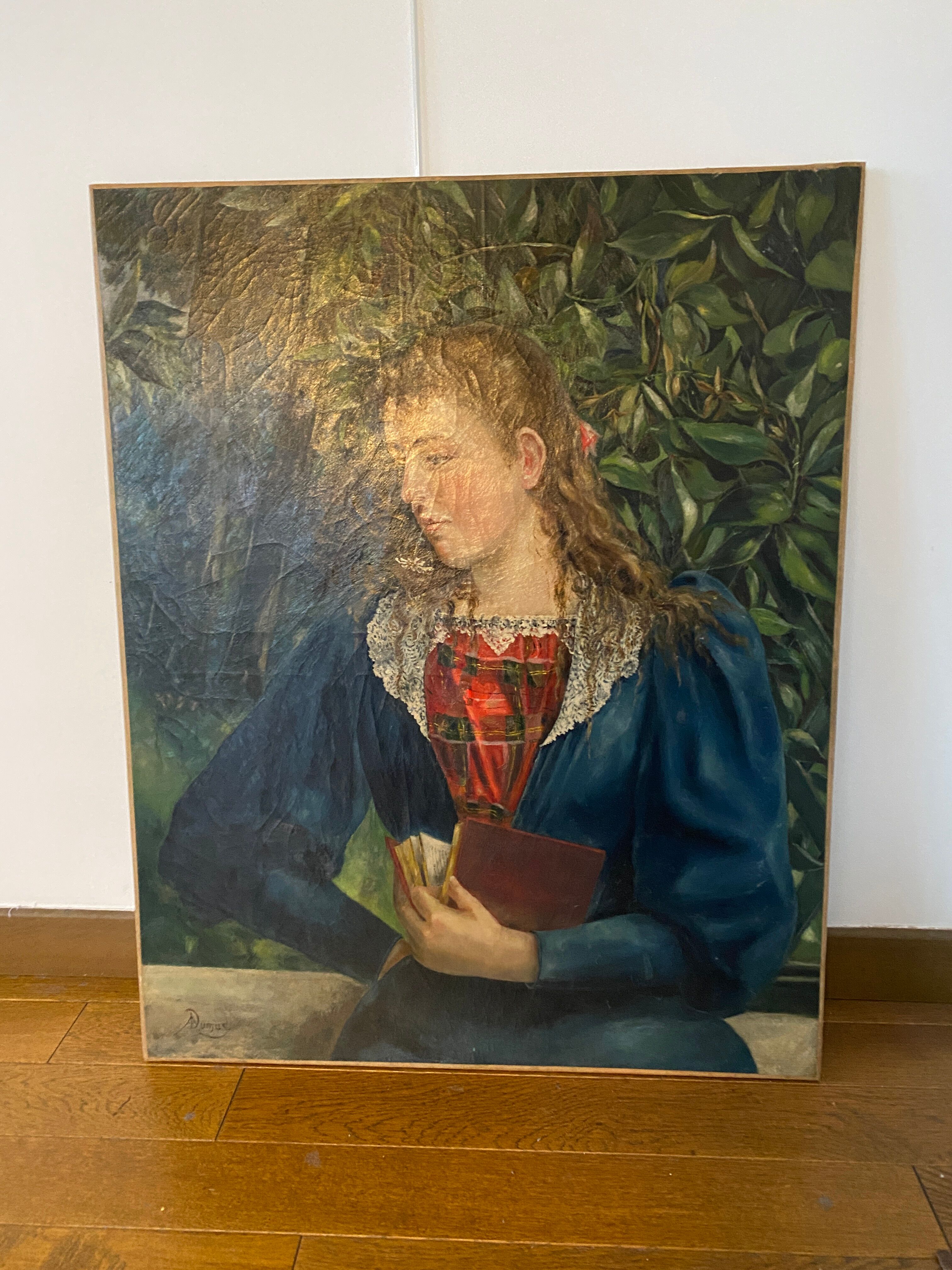 Old portrait signed Dumas