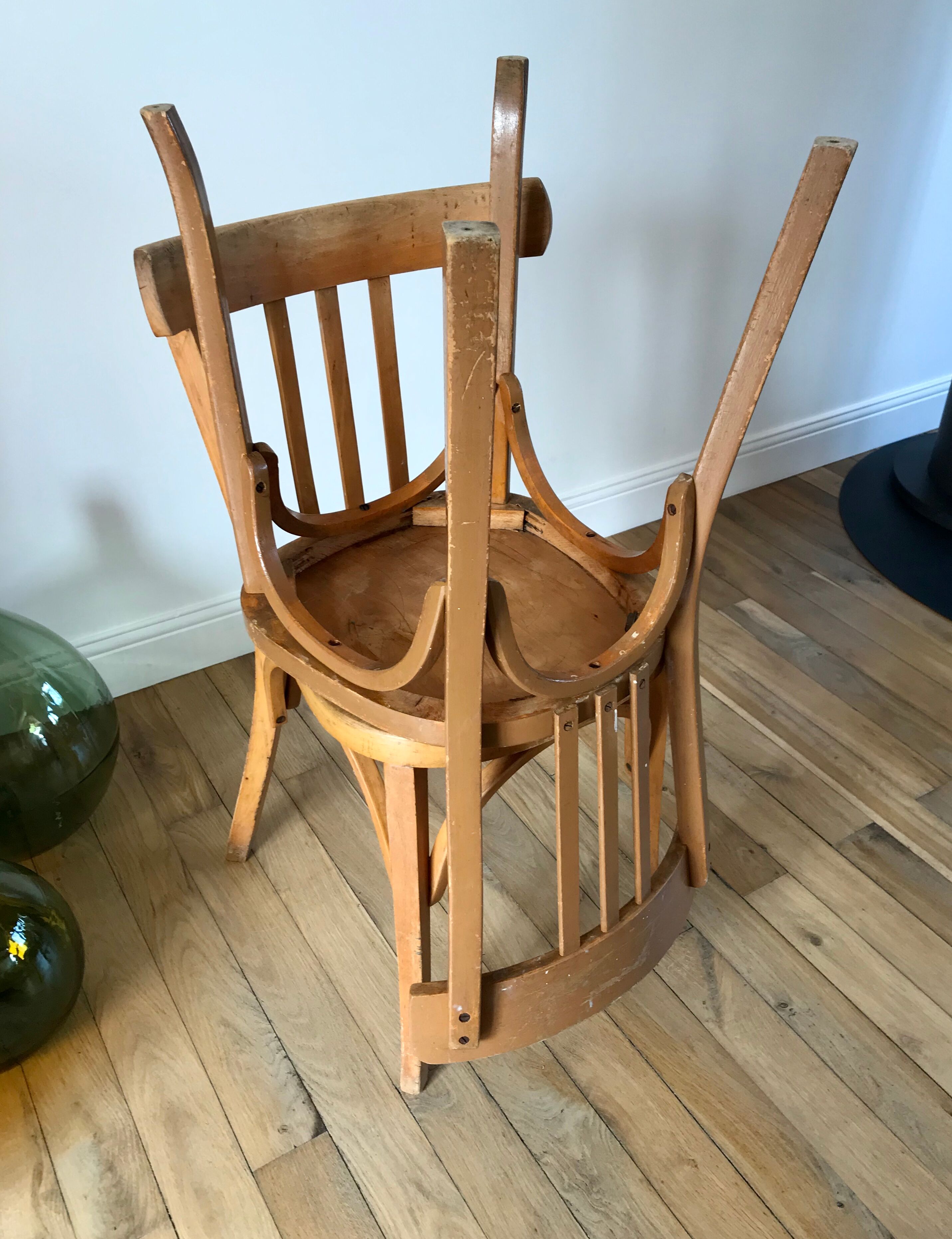Duo of bistro chairs style Baumann vintage 40s-50s