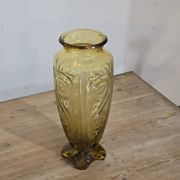 Large Art Deco yellow glass vase