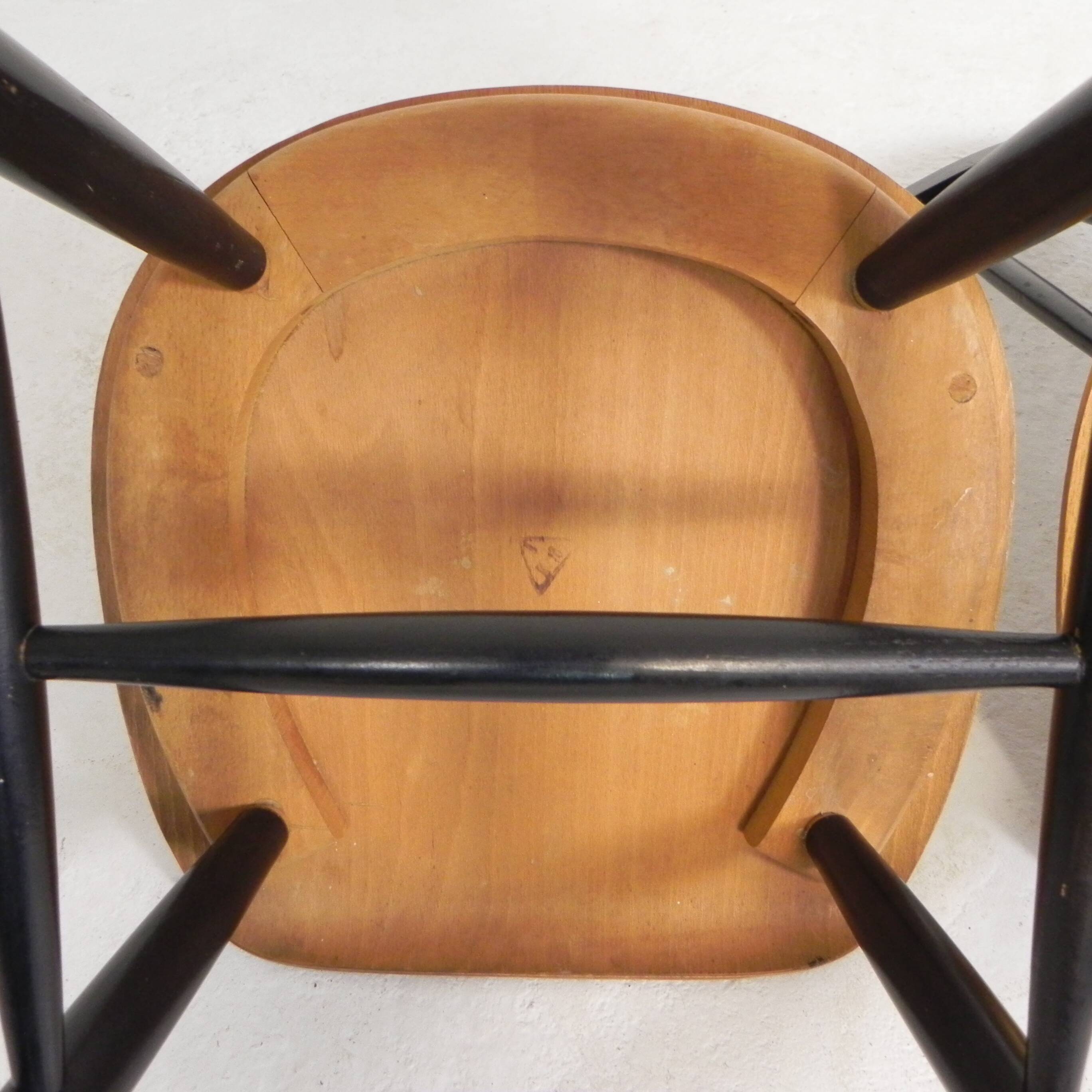 Set of 4 Fanett model slatted chairs, Tapiovaara, 1960s