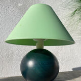 Green round wooden lamp l