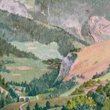 HSP painting "Drance Valley Haute Savoie Saint Jean D'Aleph" signed Molière