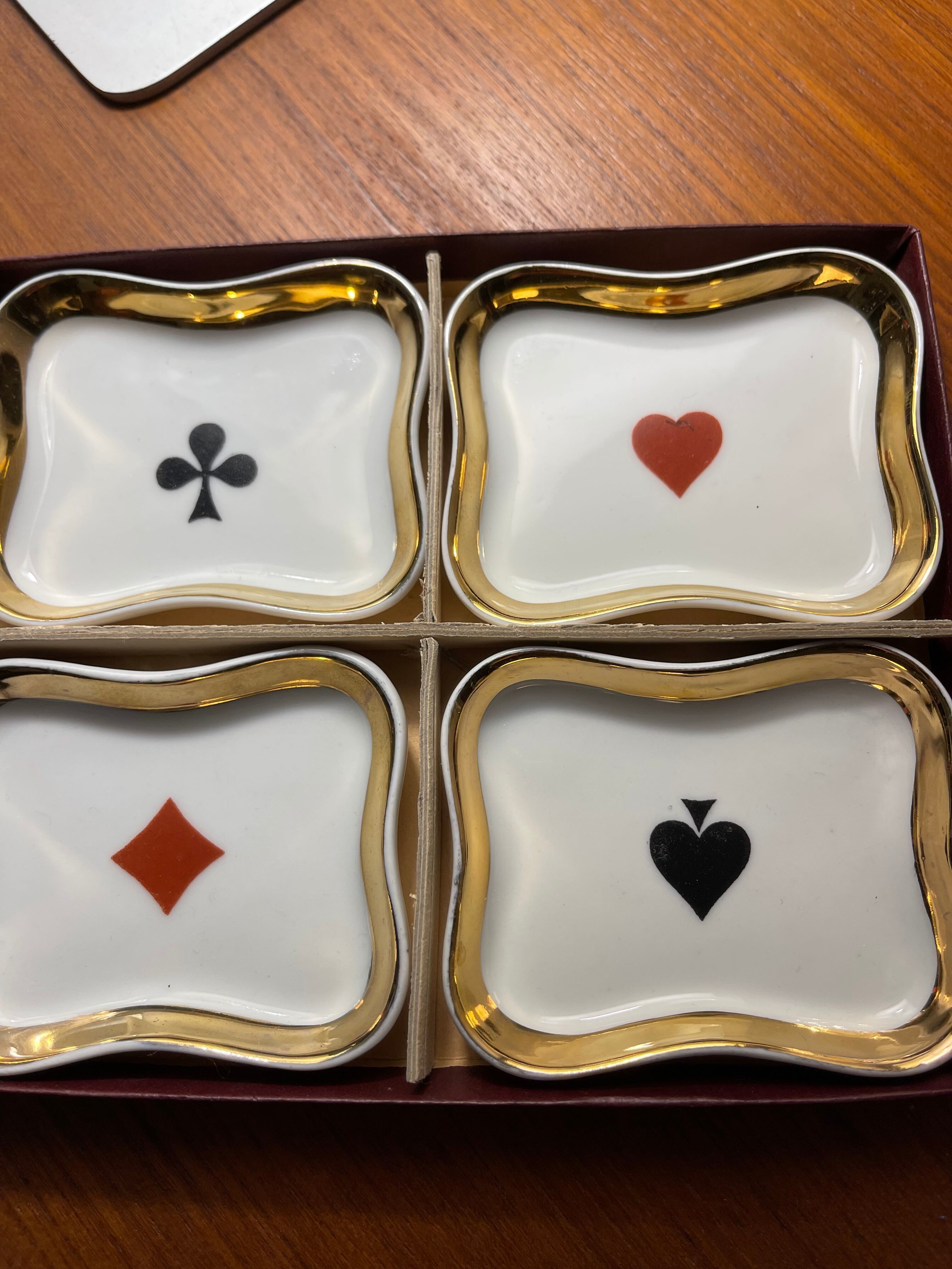 Set cups Limoges decoration card games