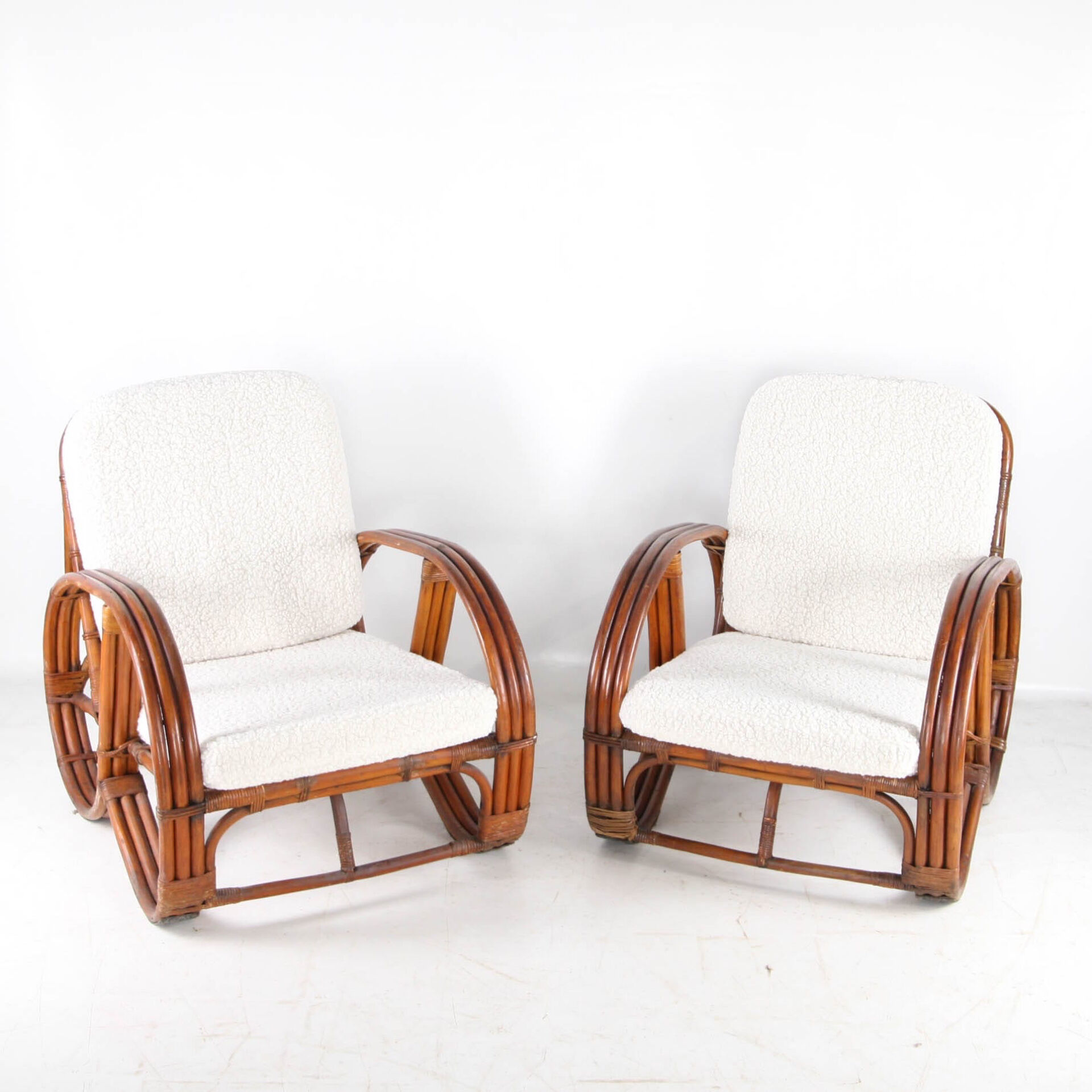 Paire de fauteuils en rotin « bretzels »