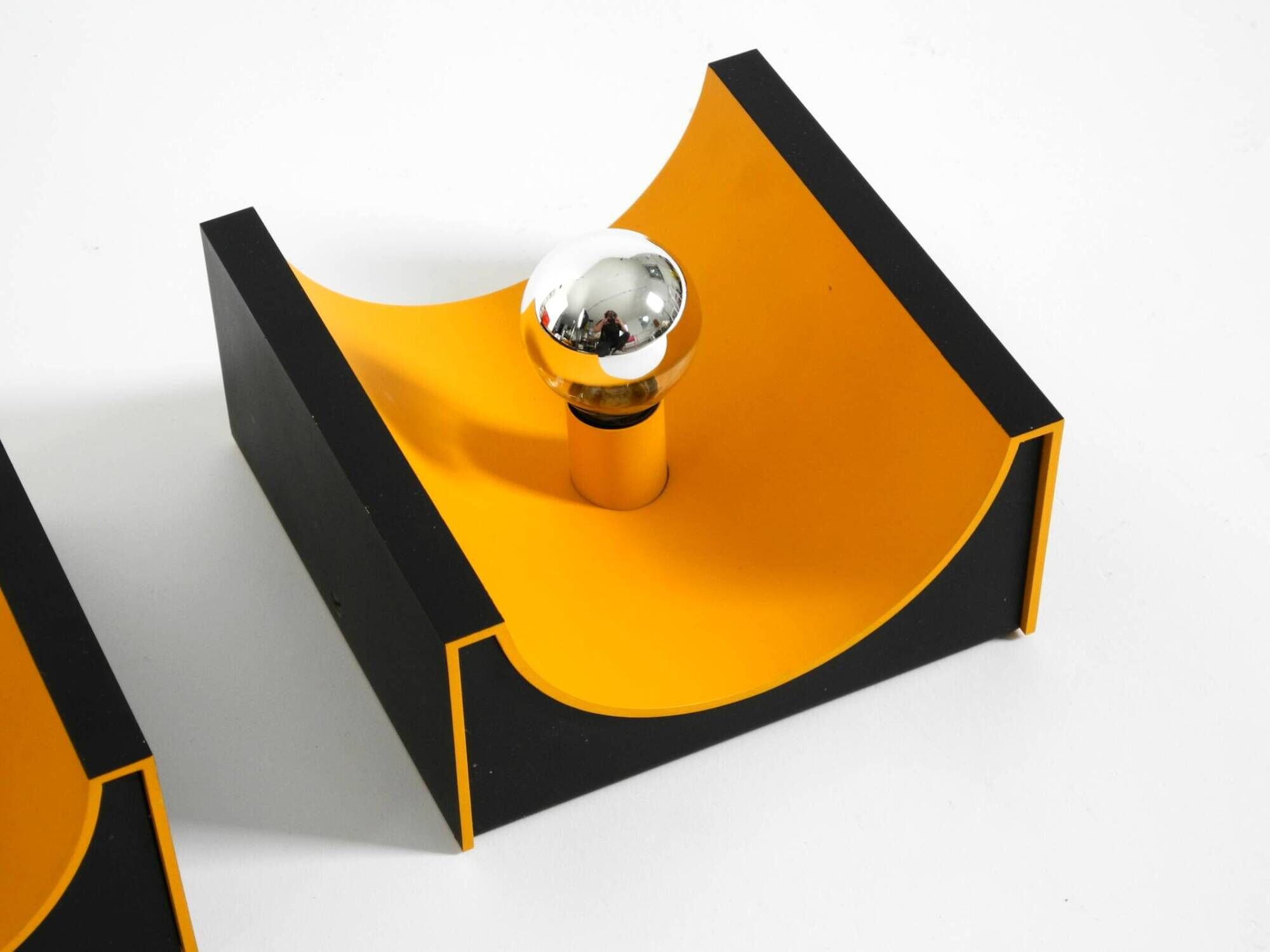 Pair of 60s Space Age metal wall lamps by Klaus Hempel for Kaiser Leuchten