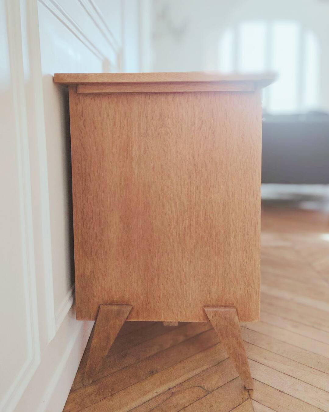Bureau scandinave vintage rénové, années 50-60