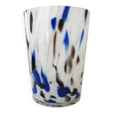 Large blown glass vase, speckled, thick, 70s/80s Murano design